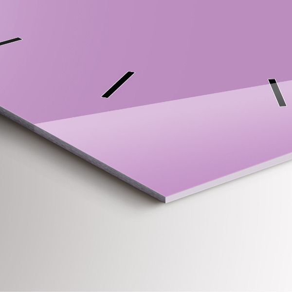 Ceas pătrat de perete din sticlă Liliac