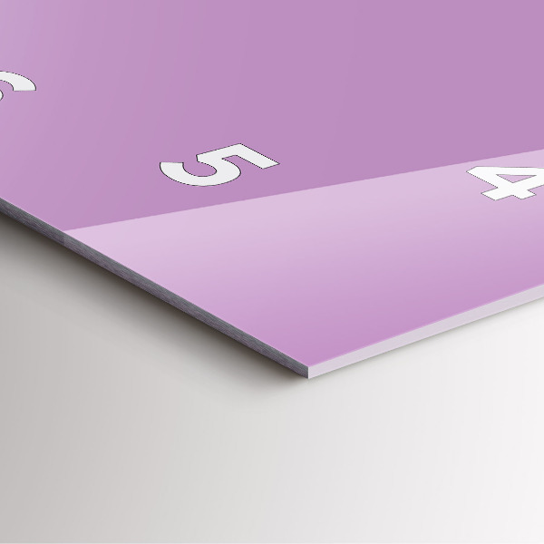 Ceas pătrat de perete din sticlă Liliac