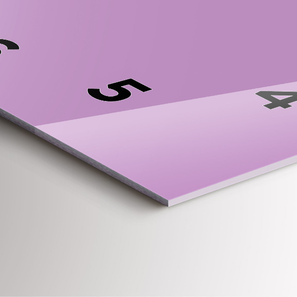 Ceas pătrat de perete din sticlă Liliac