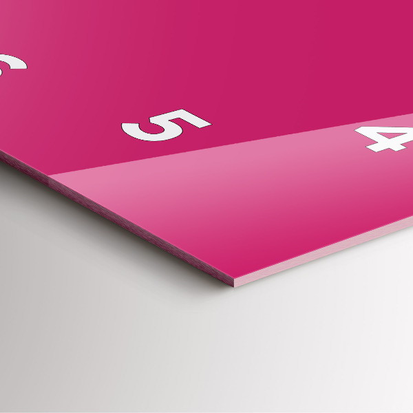 Ceas pătrat de perete din sticlă Roz