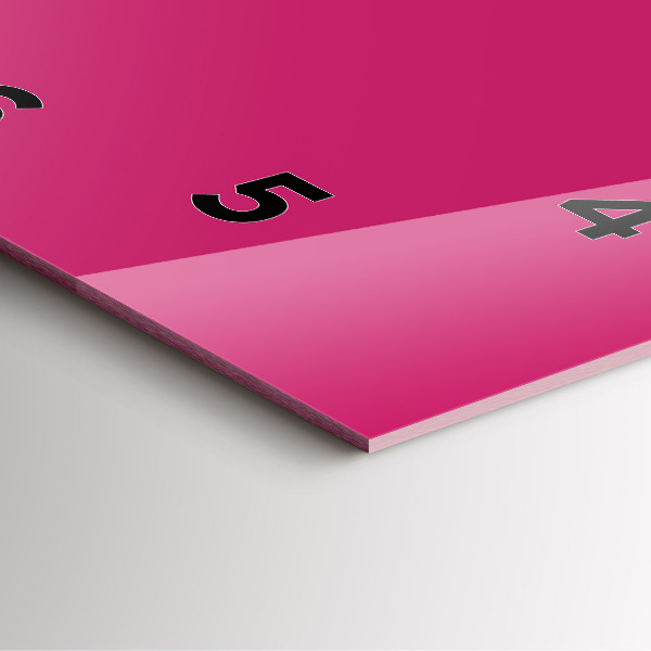 Ceas pătrat de perete din sticlă Roz