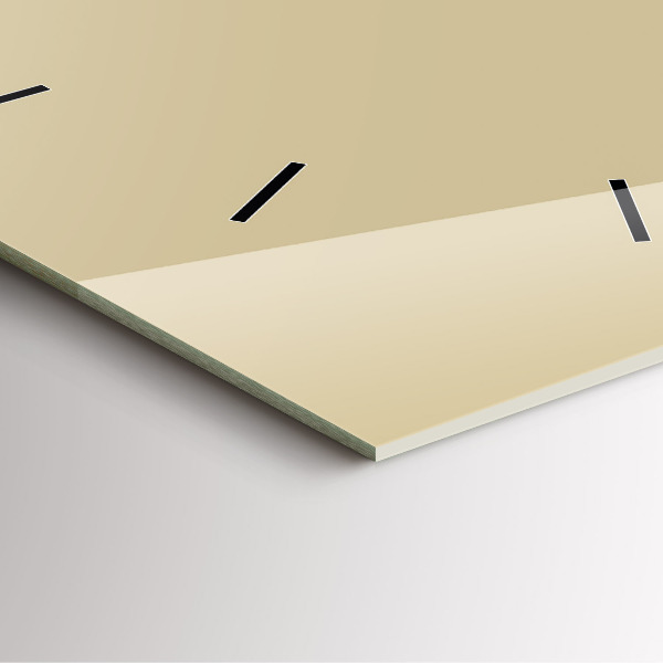 Ceas pătrat de perete din sticlă Bej