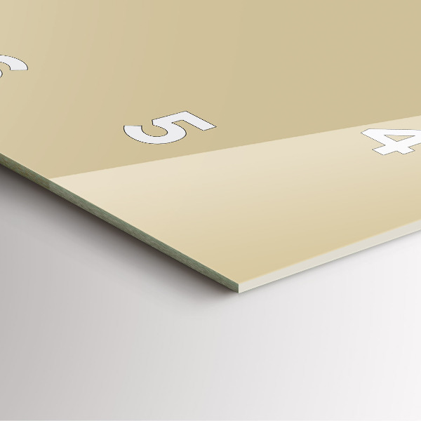 Ceas pătrat de perete din sticlă Bej