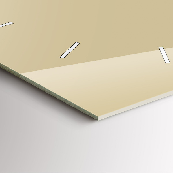 Ceas pătrat de perete din sticlă Bej