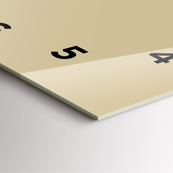 Ceas pătrat de perete din sticlă Bej