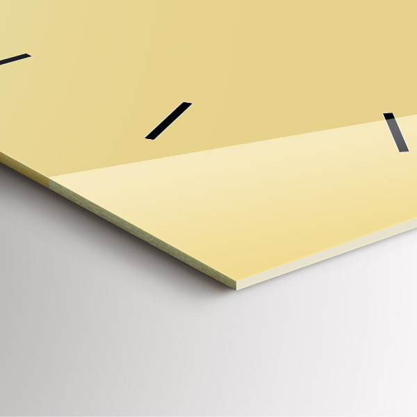 Ceas pătrat de perete din sticlă Cremoasă