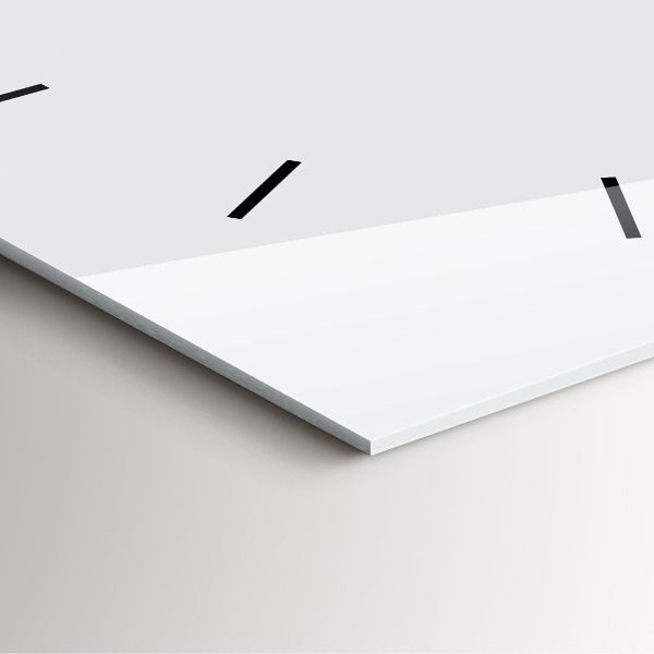 Ceas pătrat de perete din sticlă Alb