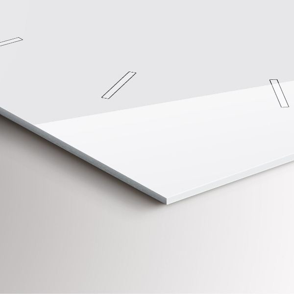 Ceas pătrat de perete din sticlă Alb