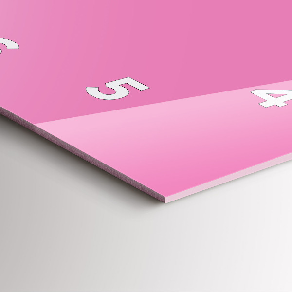 Ceas pătrat de perete din sticlă Roz