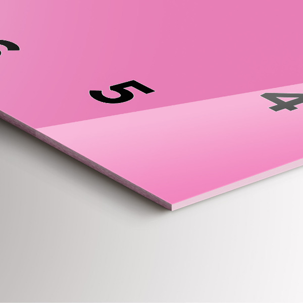 Ceas pătrat de perete din sticlă Roz