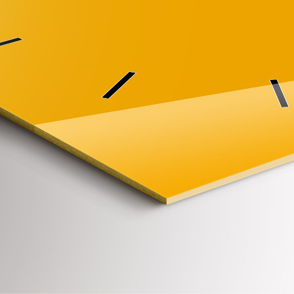 Ceas pătrat de perete din sticlă Galben închis