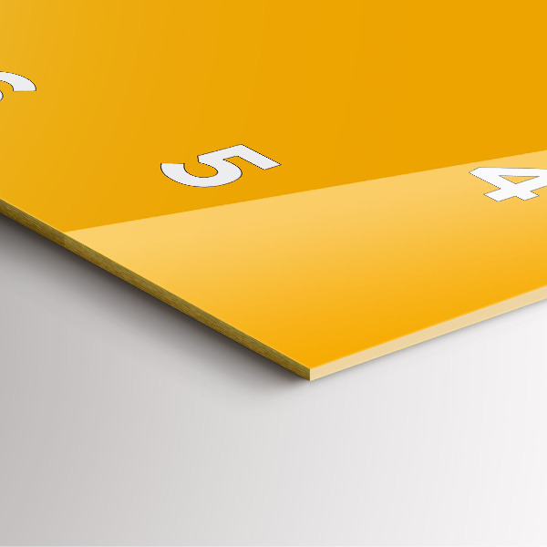 Ceas pătrat de perete din sticlă Galben închis