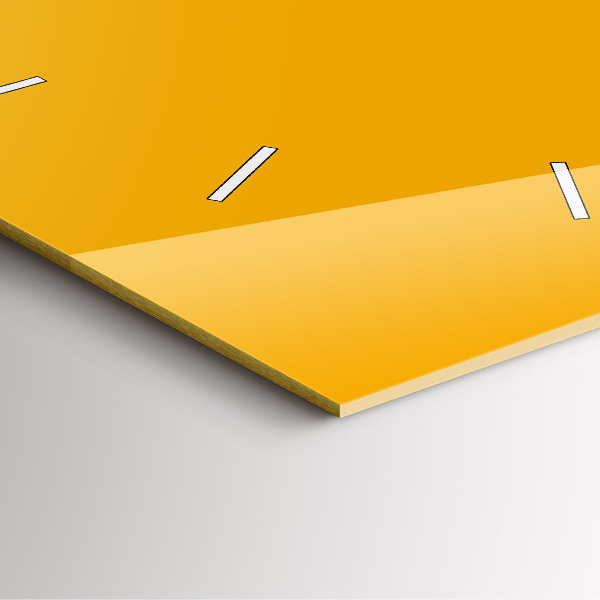 Ceas pătrat de perete din sticlă Galben închis