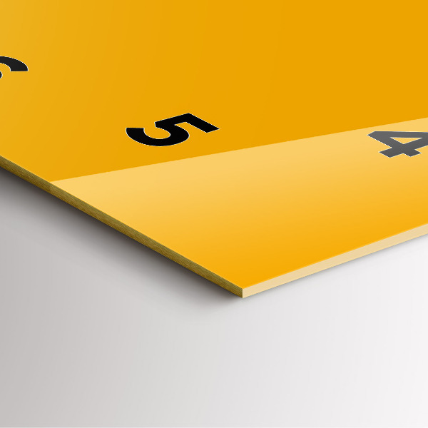 Ceas pătrat de perete din sticlă Galben închis