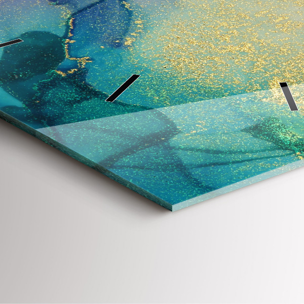 Ceas pătrat de perete din sticlă Abstracția culorilor