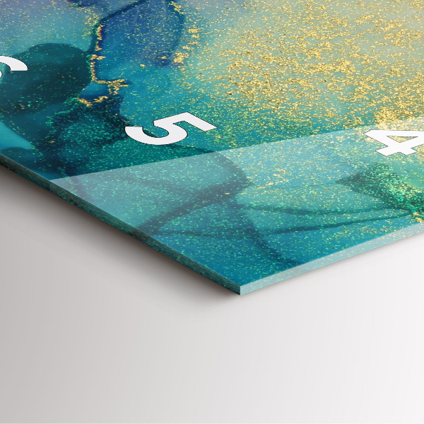 Ceas pătrat de perete din sticlă Abstracția culorilor