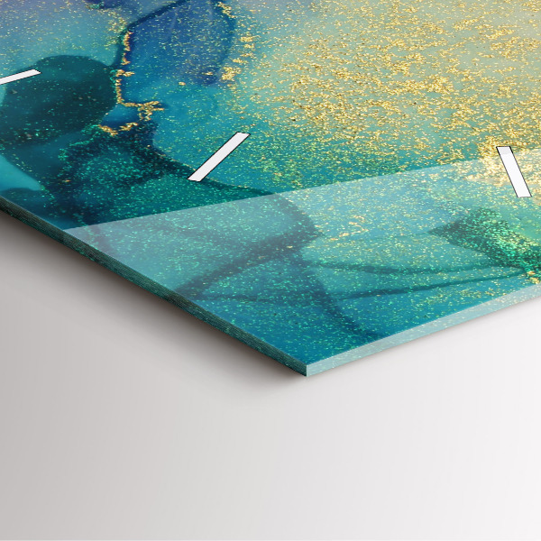 Ceas pătrat de perete din sticlă Abstracția culorilor