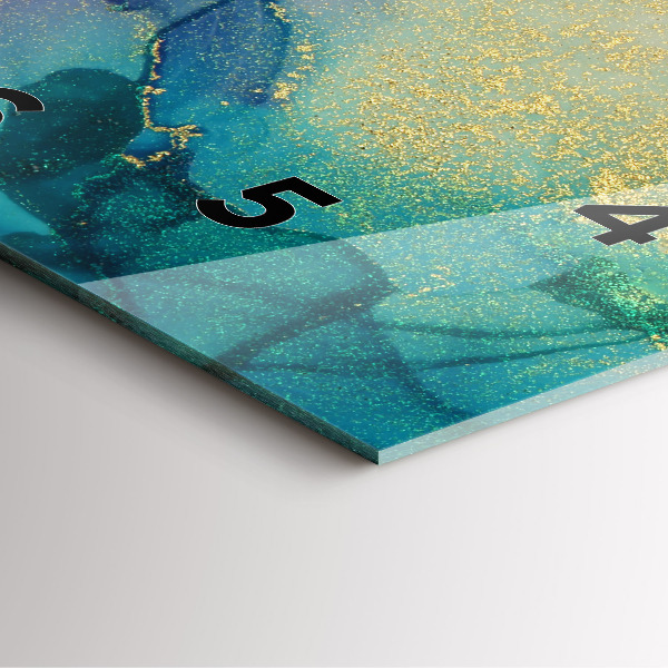 Ceas pătrat de perete din sticlă Abstracția culorilor