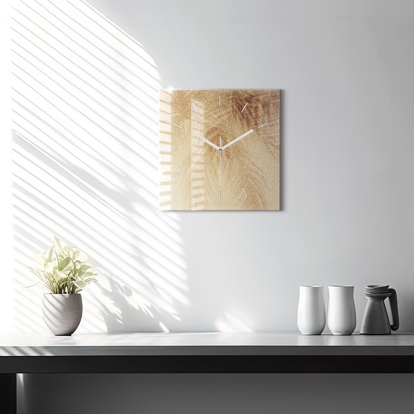 Ceas pătrat de perete din sticlă Abstracția aurie