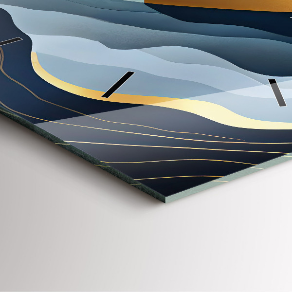 Ceas pătrat de perete din sticlă Munți abstracti