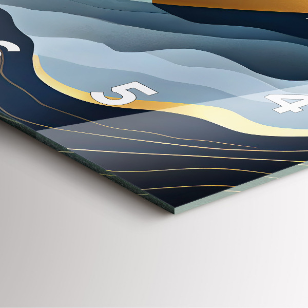 Ceas pătrat de perete din sticlă Munți abstracti