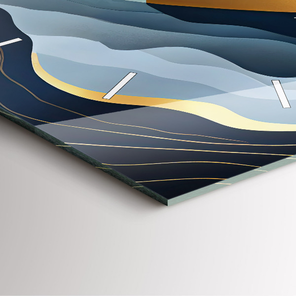 Ceas pătrat de perete din sticlă Munți abstracti