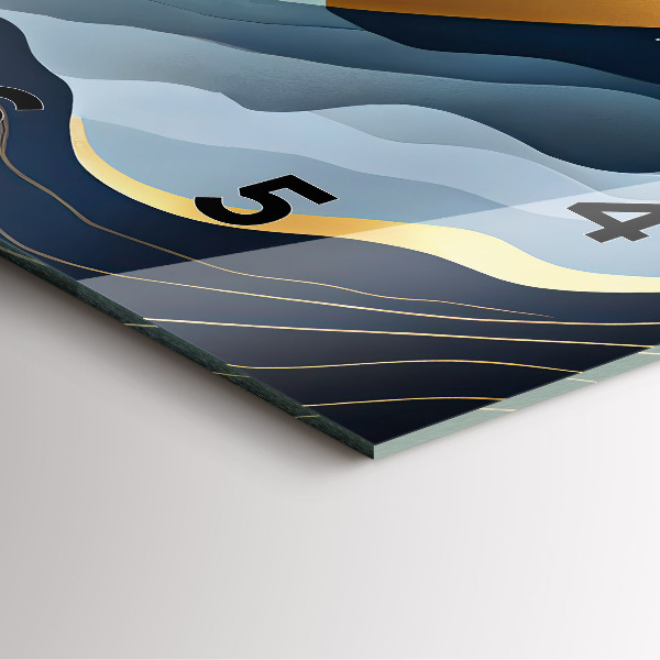 Ceas pătrat de perete din sticlă Munți abstracti