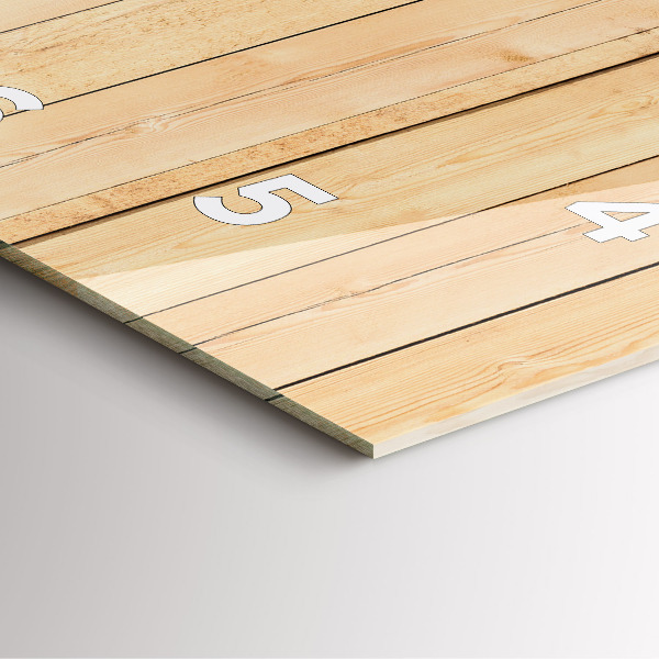 Ceas pătrat de perete din sticlă Scânduri de lemn