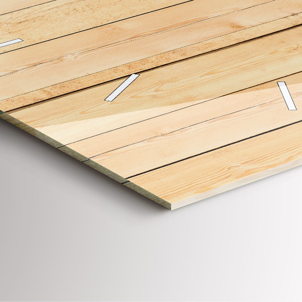 Ceas pătrat de perete din sticlă Scânduri de lemn