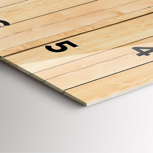 Ceas pătrat de perete din sticlă Scânduri de lemn