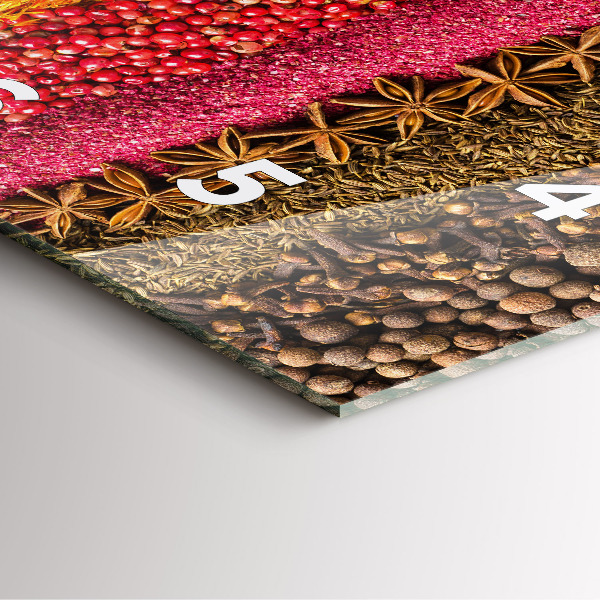 Ceas pătrat de perete din sticlă Rânduri de condimente