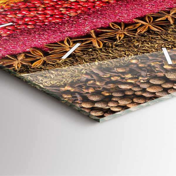 Ceas pătrat de perete din sticlă Rânduri de condimente