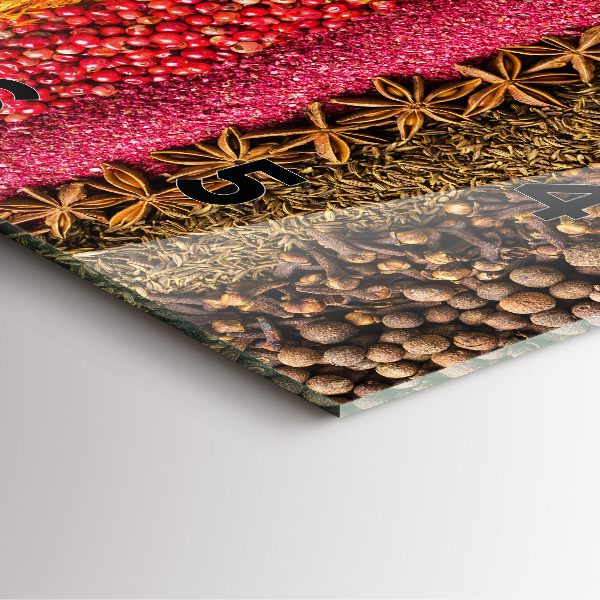 Ceas pătrat de perete din sticlă Rânduri de condimente