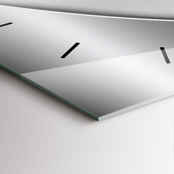 Ceas pătrat de perete din sticlă Model argintiu