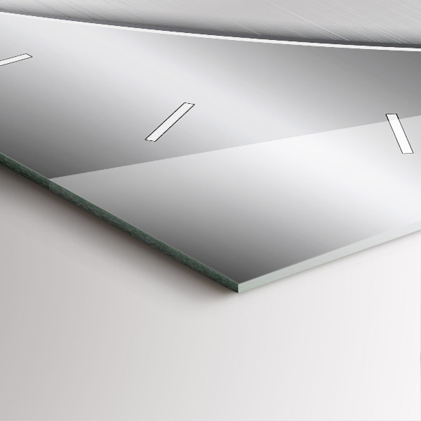 Ceas pătrat de perete din sticlă Model argintiu