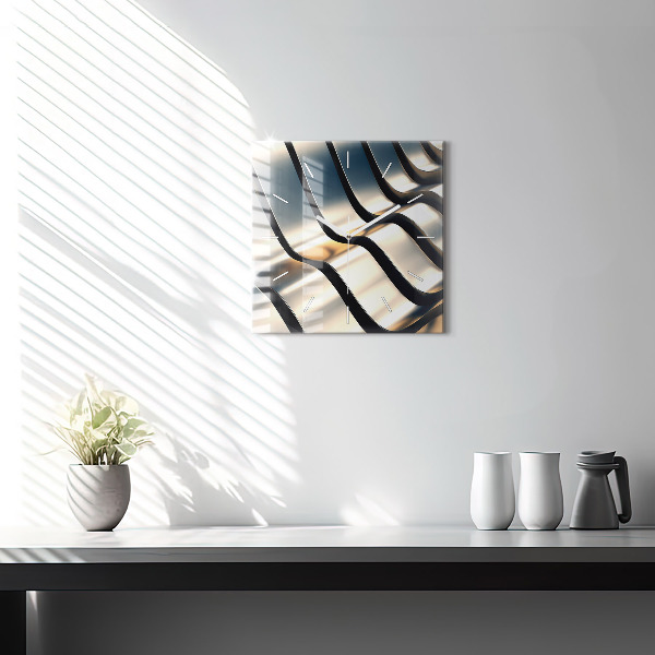 Ceas pătrat de perete din sticlă Model argintiu