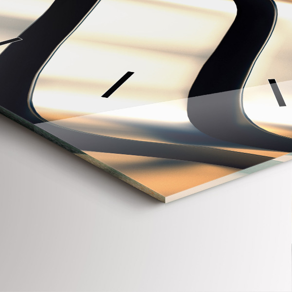 Ceas pătrat de perete din sticlă Model argintiu