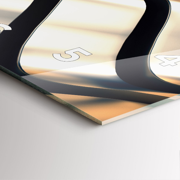 Ceas pătrat de perete din sticlă Model argintiu