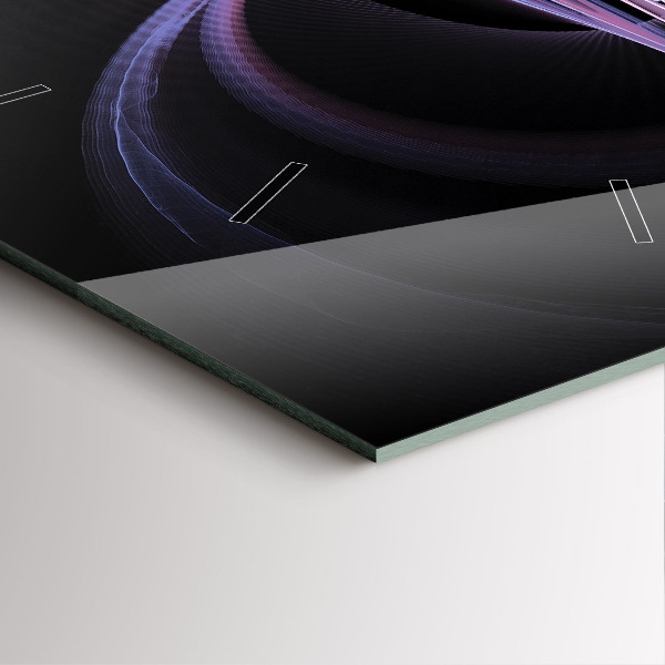 Ceas pătrat de perete din sticlă Abstracție violet