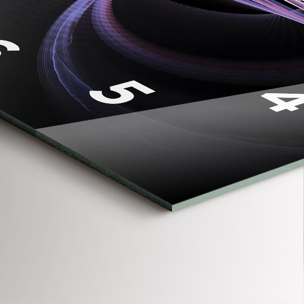 Ceas pătrat de perete din sticlă Abstracție violet