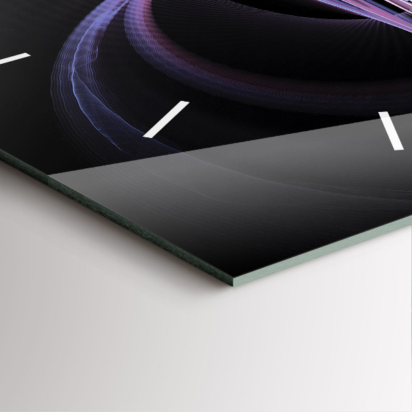 Ceas pătrat de perete din sticlă Abstracție violet