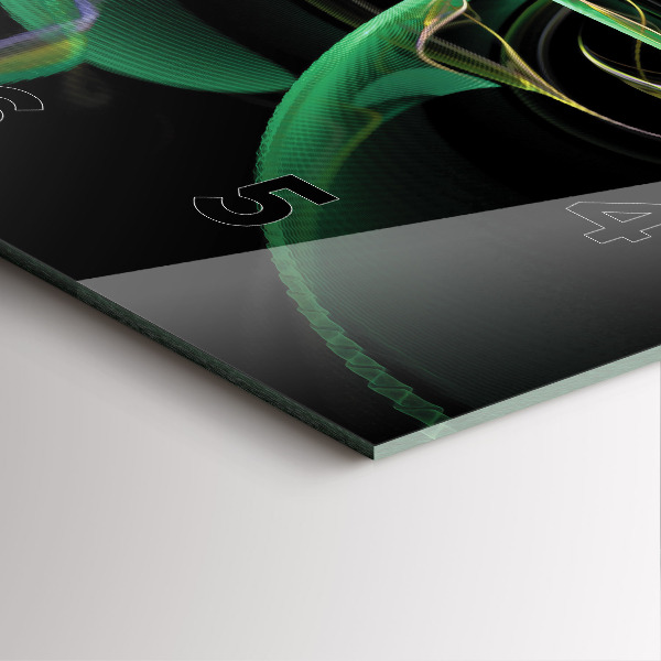 Ceas pătrat de perete din sticlă Abstracția verde