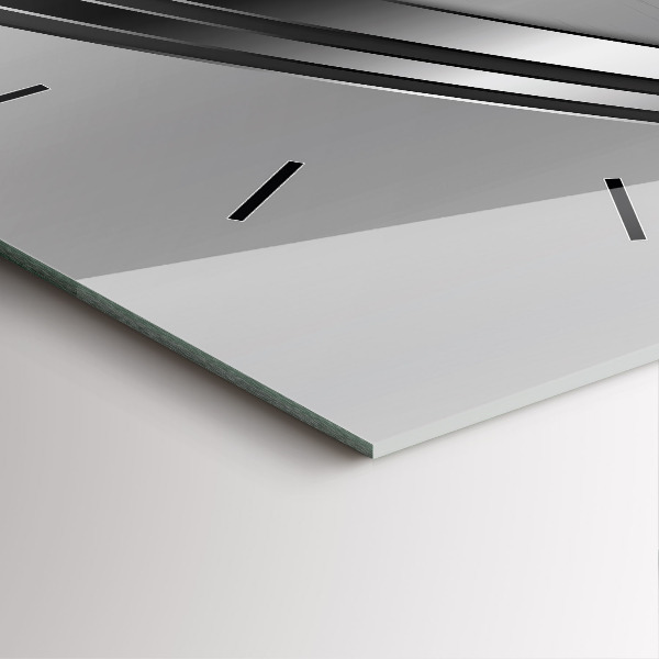 Ceas pătrat de perete din sticlă Linii de argint