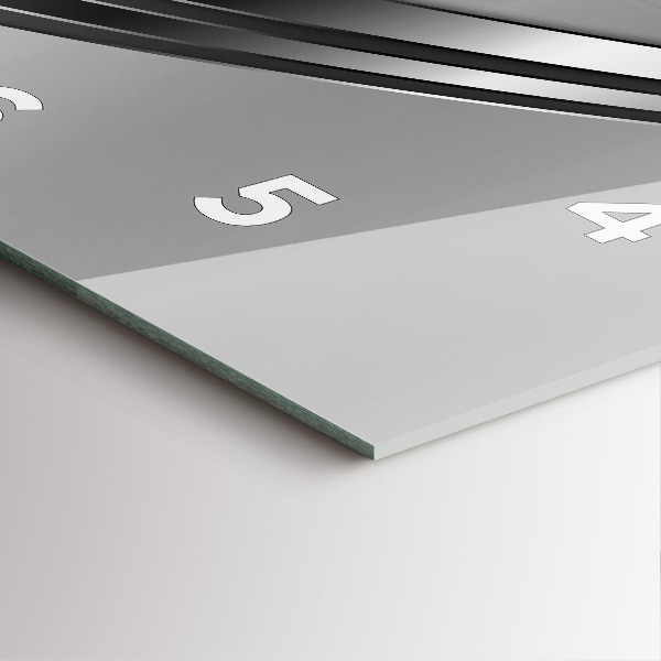 Ceas pătrat de perete din sticlă Linii de argint