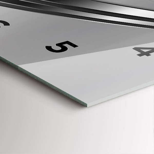 Ceas pătrat de perete din sticlă Linii de argint