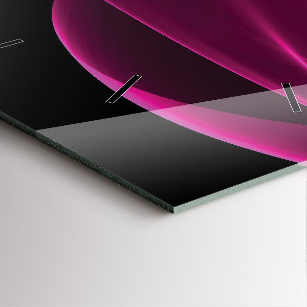 Ceas pătrat de perete din sticlă Abstracție roz