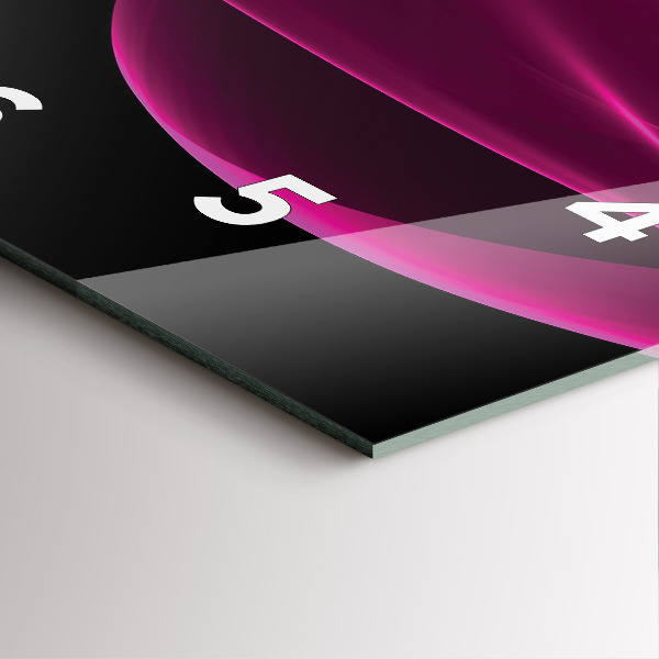 Ceas pătrat de perete din sticlă Abstracție roz