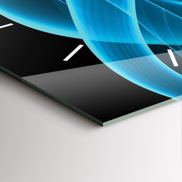 Ceas pătrat de perete din sticlă Abstracția albastră