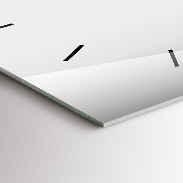 Ceas pătrat de perete din sticlă Abstracția argintului