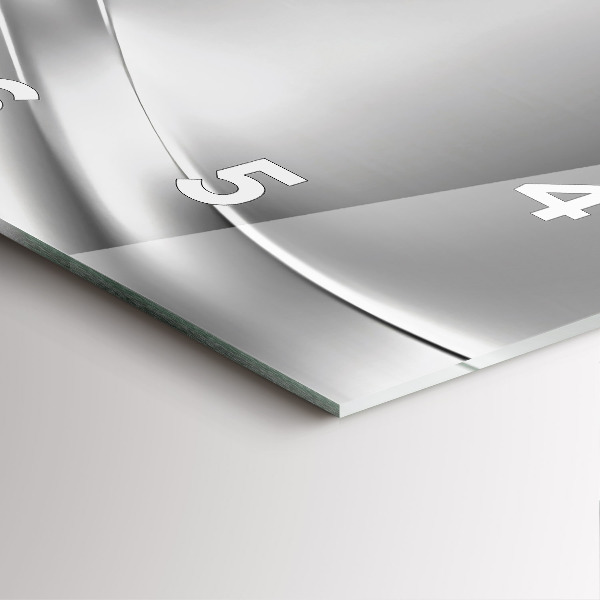 Ceas pătrat de perete din sticlă Abstracția argintului